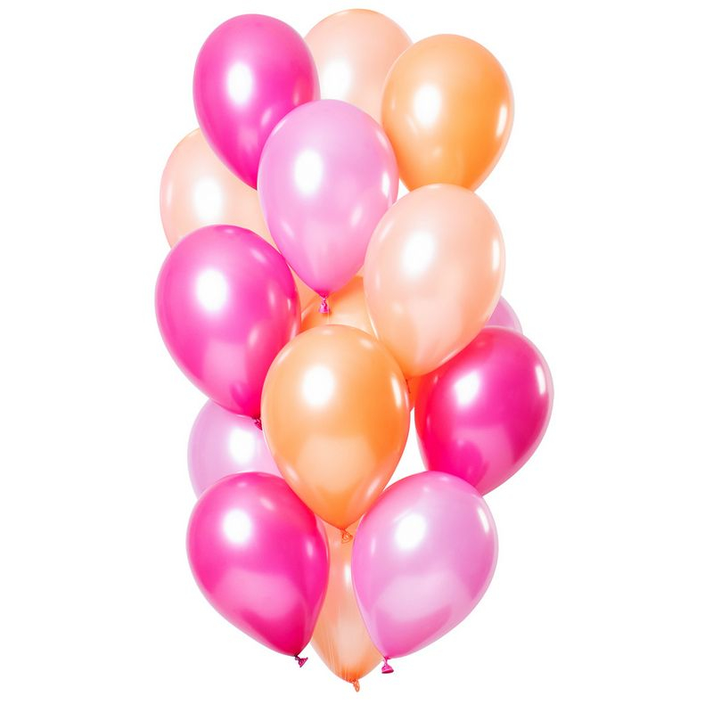Peachy Flamingo Ballonmix - 15 stk (33 cm) | Flamingo Latexballoner - Temashop
