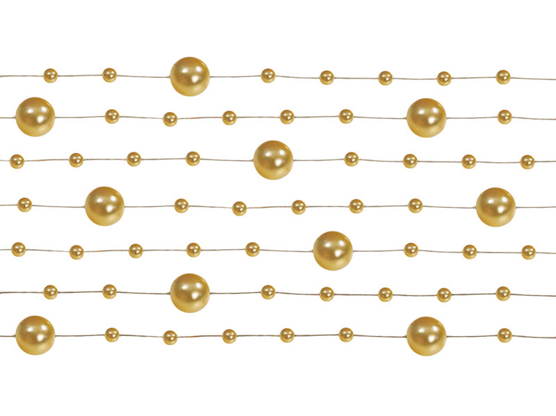 Perleguirlander Guld - 5 stk (1,3 m) | Guld tema Perlesnor - Temashop