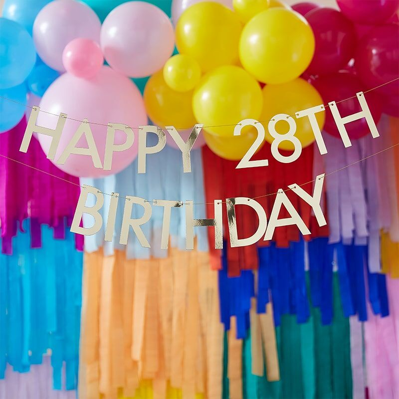 Personlig Happy Birthday Guirlande DIY Guld - 1 stk (1,5 m) | Fødselsdag Guirlander - Temashop
