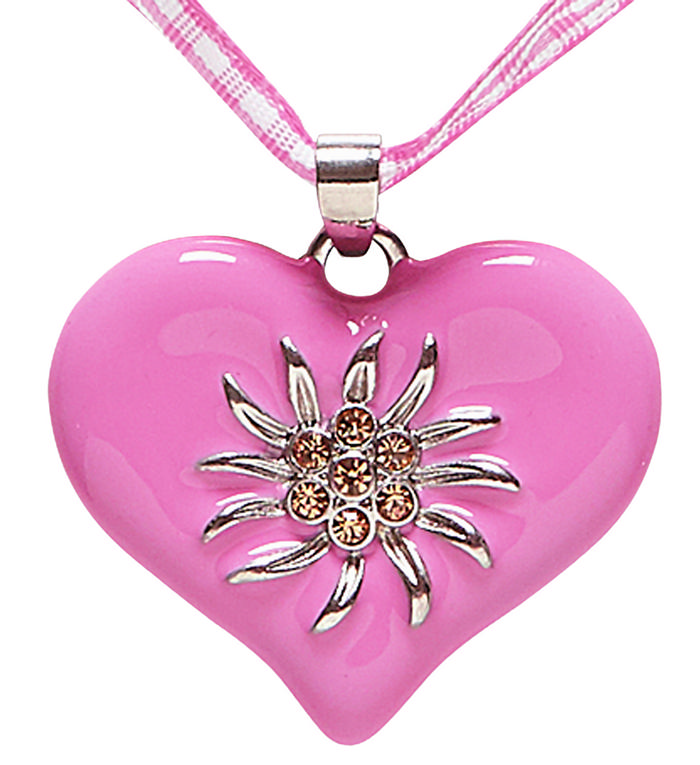 Pink Edelweiss Halskæde | Oktoberfest Halskæder - Smykker - Temashop