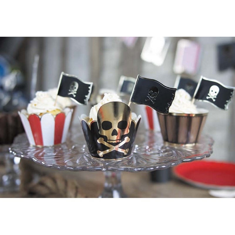 Pirat Cupcake Wrappers - 6 stk | Pirat Cupcake Forme & Wrappers - Temashop