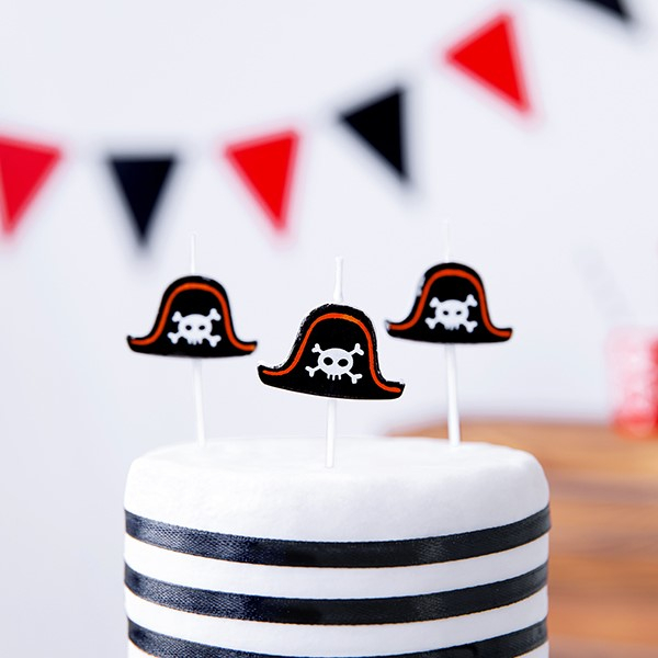 Pirat Hat Kagelys - 5 stk (2 cm) | Pirat Kagelys - Temashop