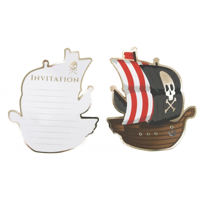 Pirat Invitationer - 8 stk | Pirat Invitationer - Temashop