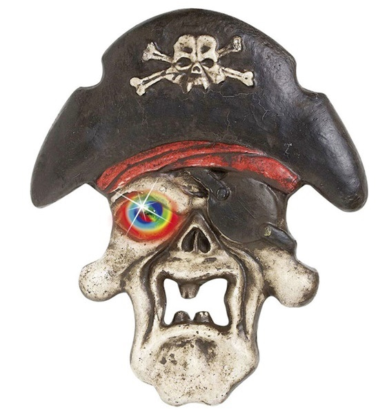 Pirat kranie m. lysende øje