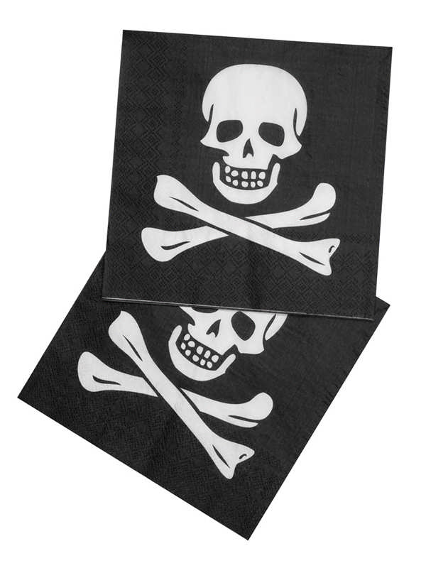Pirat Servietter - 20 stk (33 x 33 cm) | Pirat Servietter - Temashop
