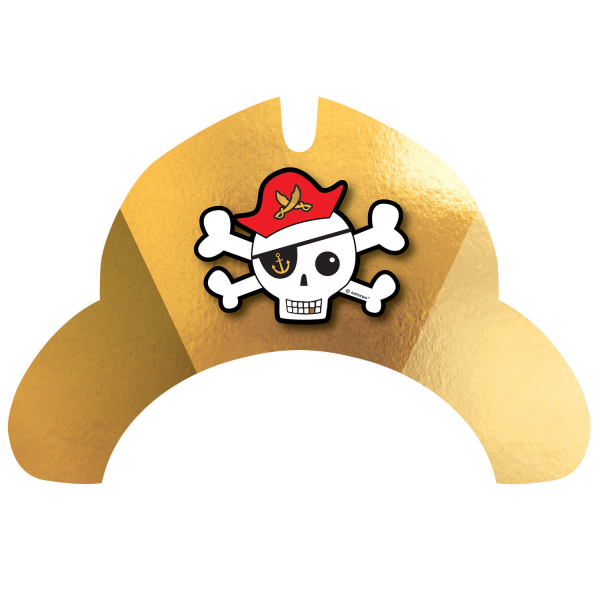 Pirat Skattejagt Festhatte - 8 stk | Pirat Partyhatte - Temashop