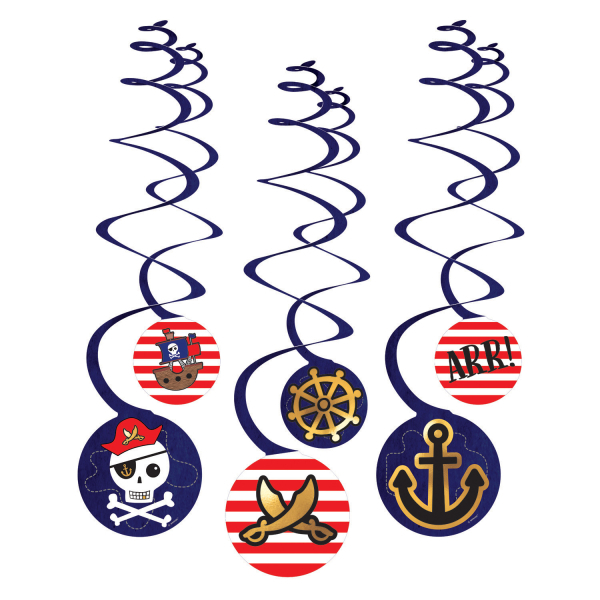 Pirat Skattejagt Swirls - 6 stk | Pirat Spiraler/string - Temashop