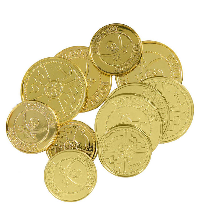 Trekløvermønter Guld | Pirat Mønter / Sedler - Kropstilbehør - Temashop
