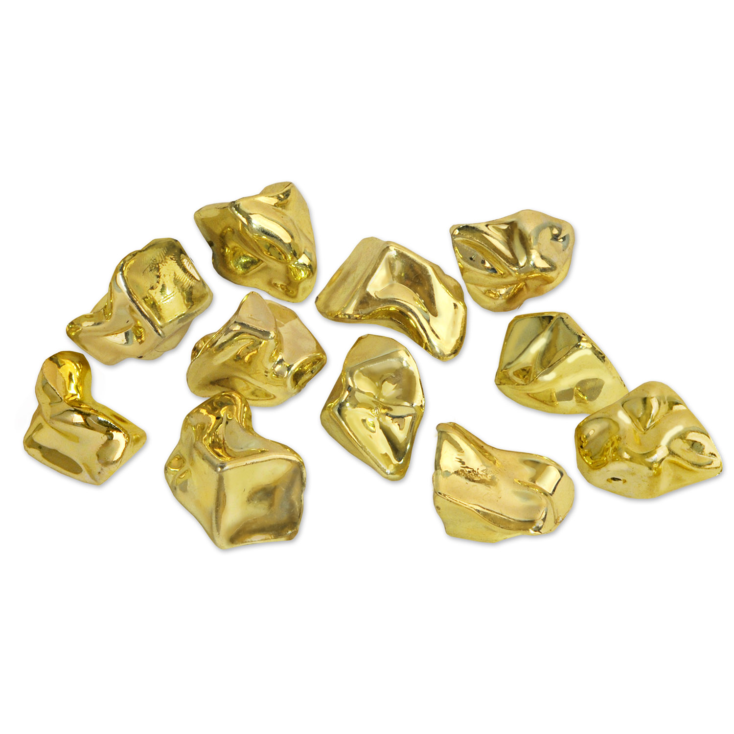 Plastik Guld Stykker - 1 pose (6 x 5 cm) | Det vilde vesten Pyntesten - Temashop