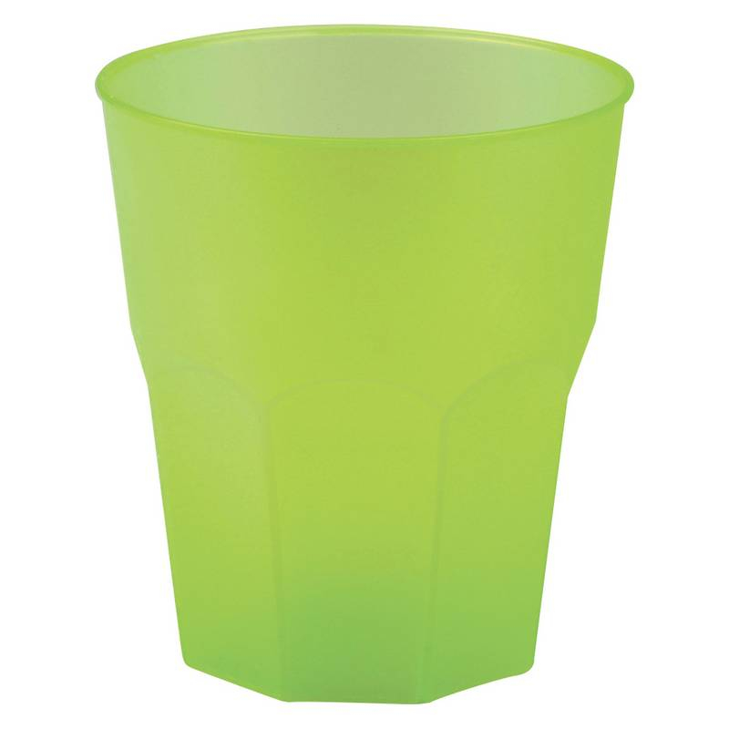 Plastikkrus Limegrøn - 20 stk (250 ml) | Grønt tema Krus - Temashop