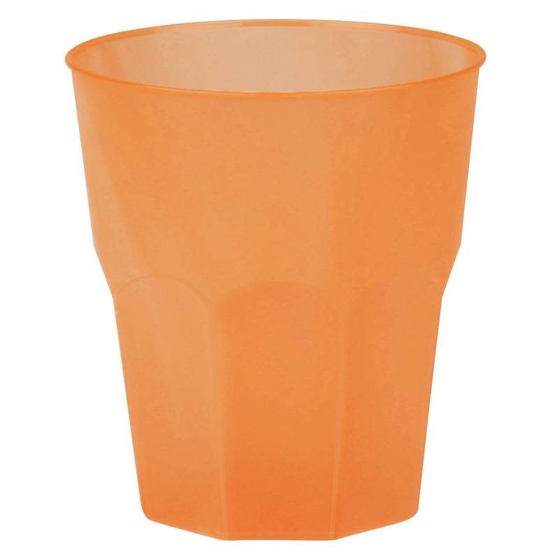 Plastikkrus Orange - 20 stk (250 ml) | Orange tema Krus - Temashop