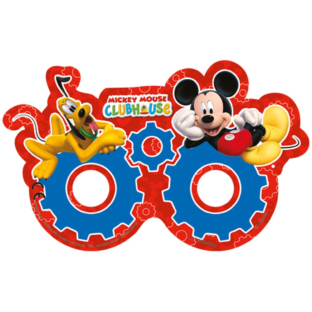 Mickey Mouse Papmasker - 6 stk | Mickey Mouse Partymasker - Temashop