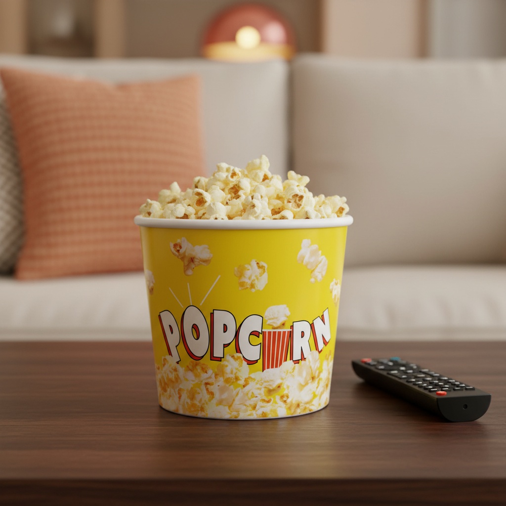Genanvendeligt Popcornbæger Gul - 1 stk (14 x 17 cm) | Mad Bægre - Temashop