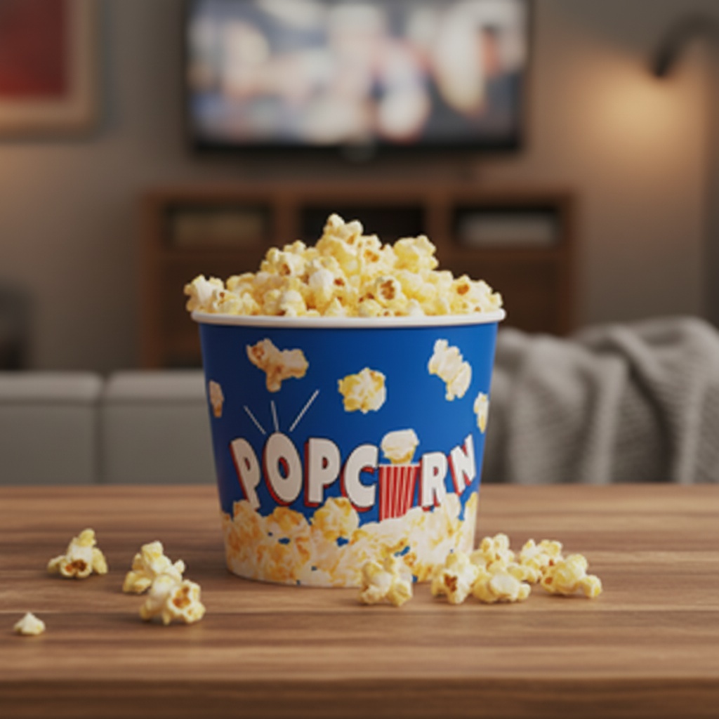 Genanvendeligt Popcornbæger Blå - 1 stk (14 x 17 cm) | Mad Bægre - Temashop