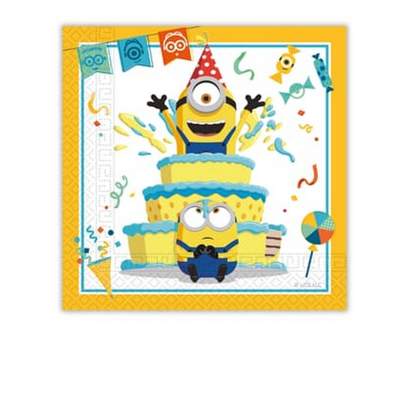 Minions Servietter - 20 stk (33 x 33 cm) | Minions Servietter - Temashop