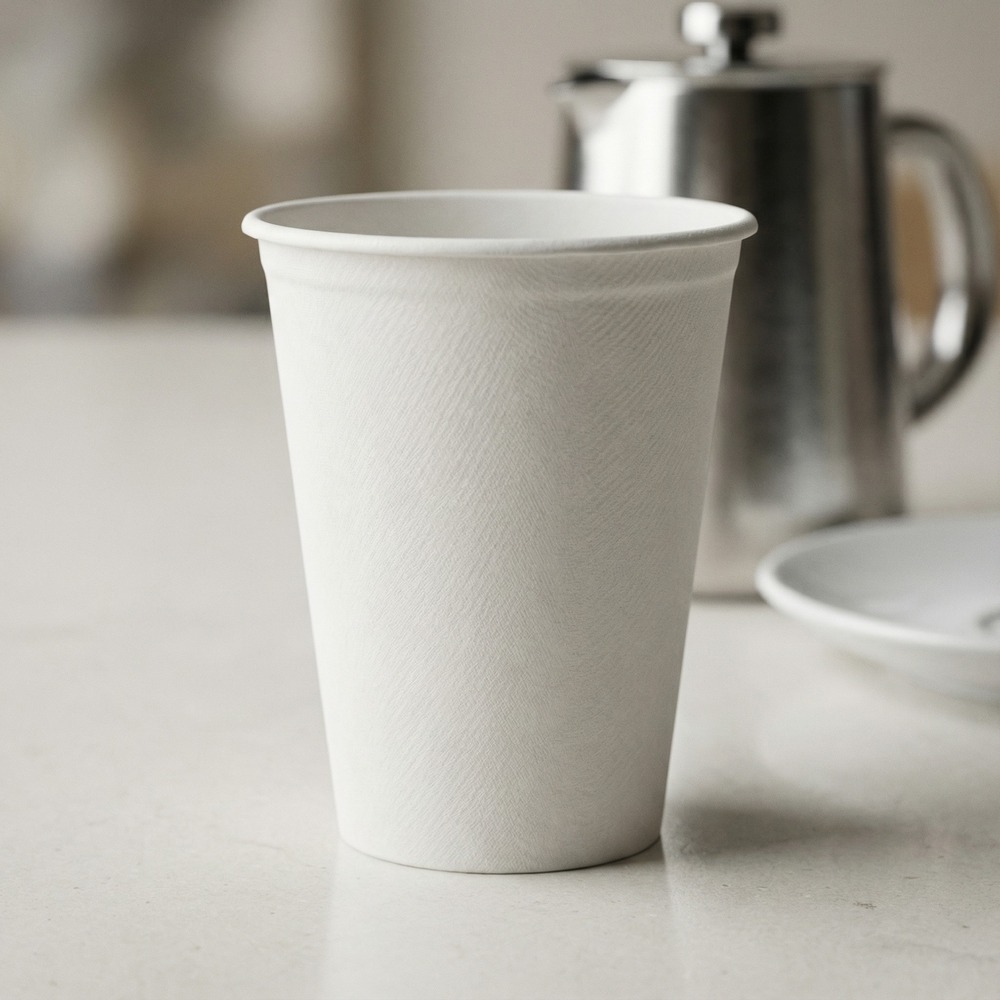 Sukkerrør Krus Hvid - 25 stk (200 ml) - Temashop
