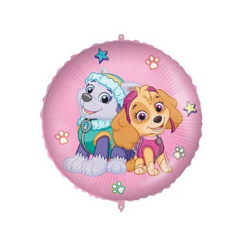Paw Patrol Skye & Everest Rund Folieballon - 1 stk (46 cm) | Paw Patrol Folieballoner - Temashop