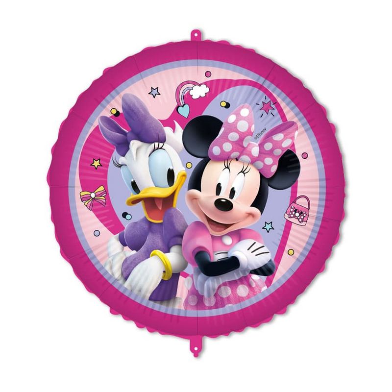 Minnie Mouse Rund Folieballon - 1 stk (46 cm) | Minnie Mouse Folieballoner - Temashop