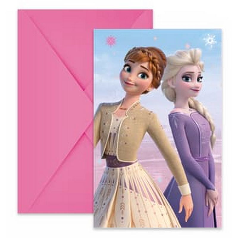 Frozen Invitationer - 6 stk | Frost Invitationer - Temashop