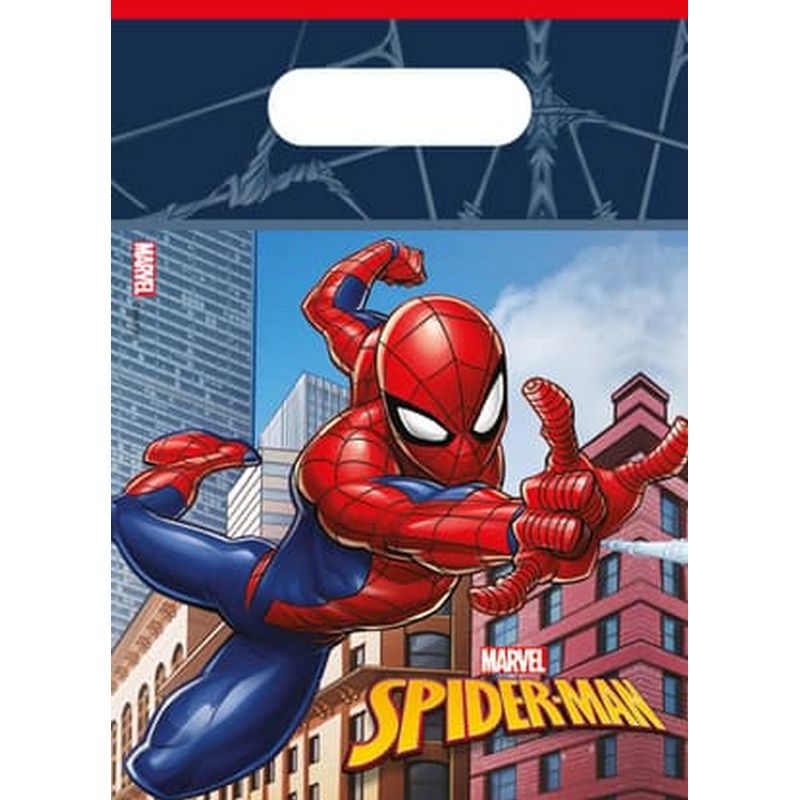Spider-Man Plast Partyposer - 6 stk | Spider-Man Poser / Goodiebags - Temashop