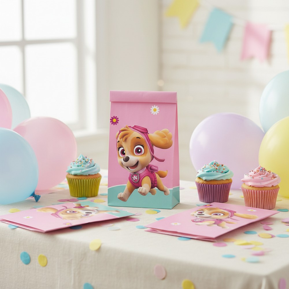 Paw Patrol Skye & Everest Partyposer - 4 stk | Paw Patrol Poser / Goodiebags - Temashop