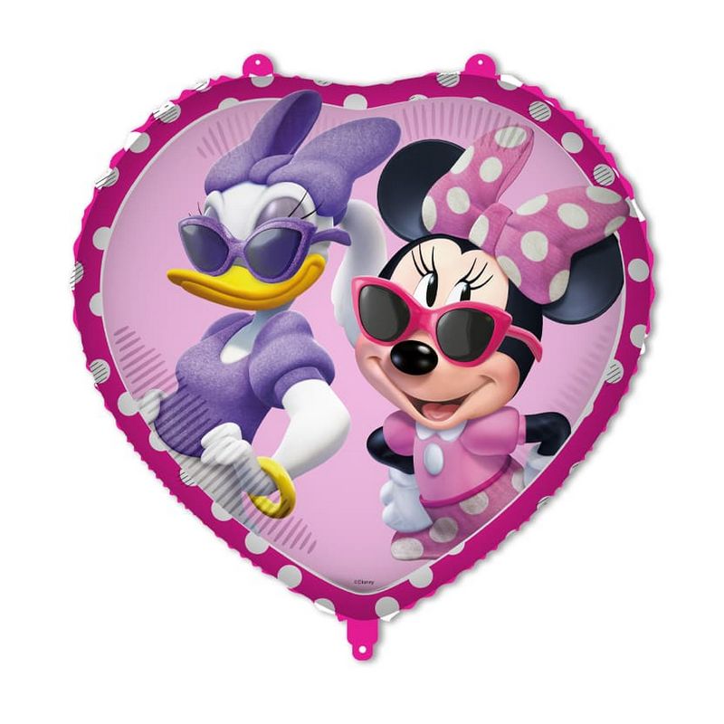 Minnie Mouse Hjerte Folieballon - 1 stk (46 cm) | Minnie Mouse Folieballoner - Temashop