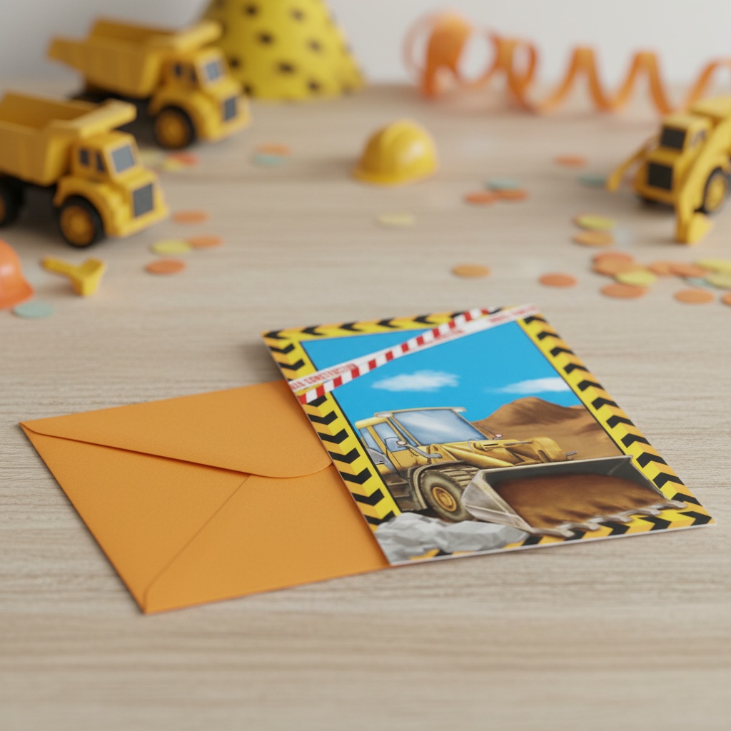 Byggeplads Invitationer - 6 stk | Bygmester Invitationer - Temashop