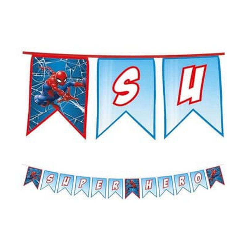 Spider-Man Superhero Guirlande - 1 stk | Spider-Man Guirlander - Temashop