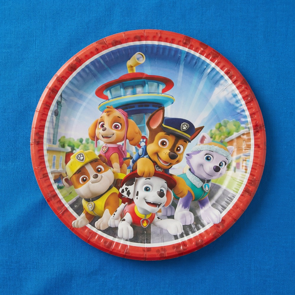 Paw Patrol Pap Middagstallerkener - 8 stk (23 cm) | Paw Patrol Tallerkner - Temashop