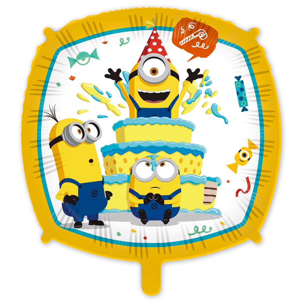 Minions Firkantet Folieballon - 1 stk (46 cm) | Minions Folieballoner - Temashop