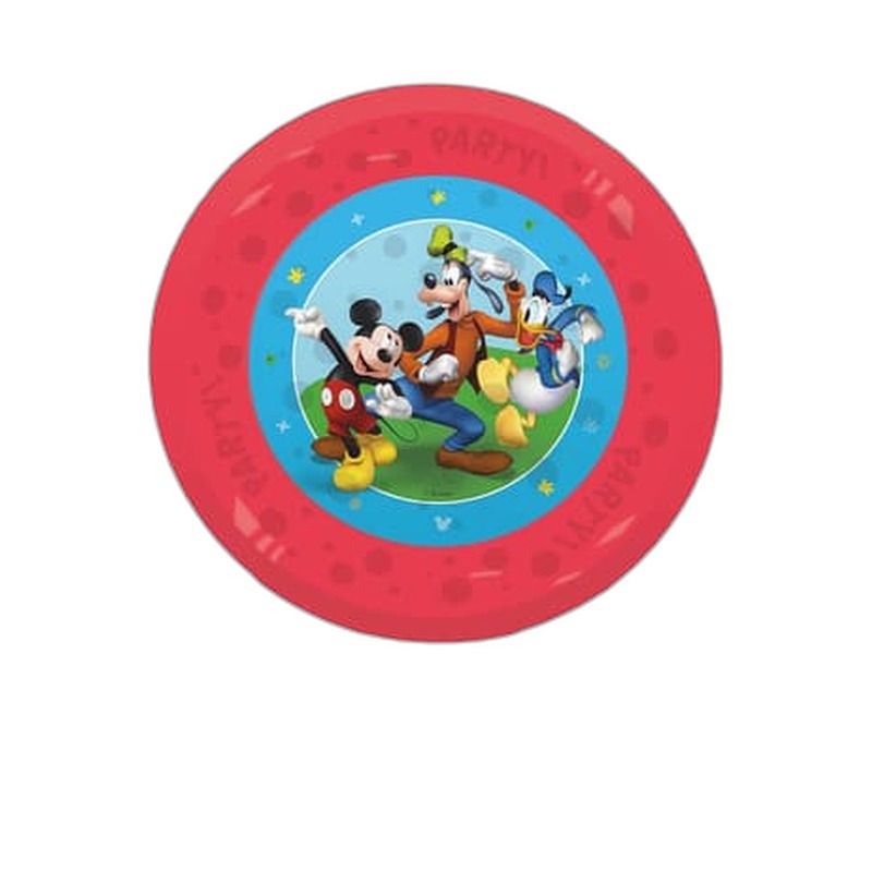 Mickey Mouse Genanvendelige Plasttallerkener - 4 stk (21 cm) | Mickey Mouse Tallerkner - Temashop