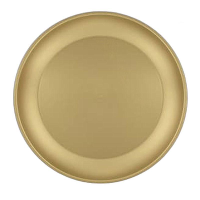 Genanvendelige Plasttallerkener Guld - 4 stk (21 cm) | Guld tema Tallerkner - Temashop