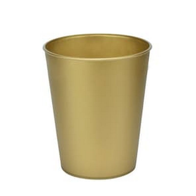Genanvendelige Plastikkrus Guld - 4 stk (250 ml) | Guld tema Krus - Temashop