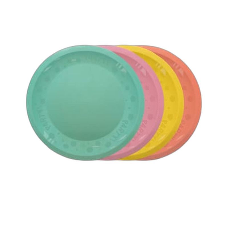 Genanvendelige Plasttallerkener Pastel - 4 stk (21 cm) | Pastel Tallerkner - Temashop