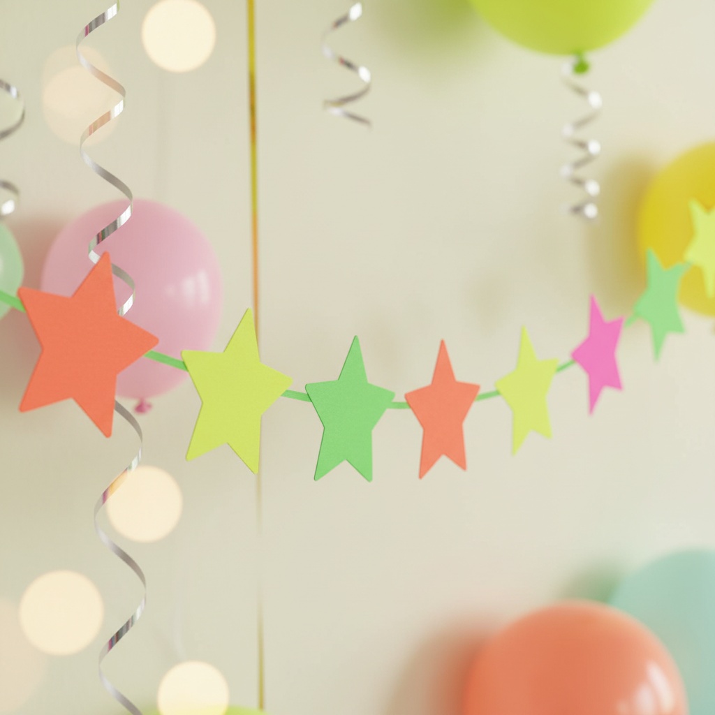 Stjerne Guirlande Neon | Karneval Guirlander - Temashop