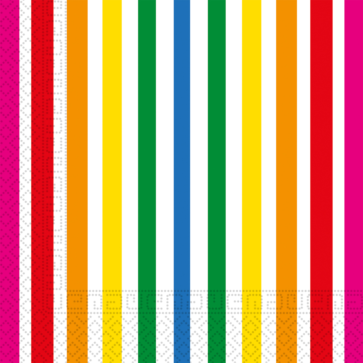 Stribede Servietter Multi | Karneval Servietter - Temashop
