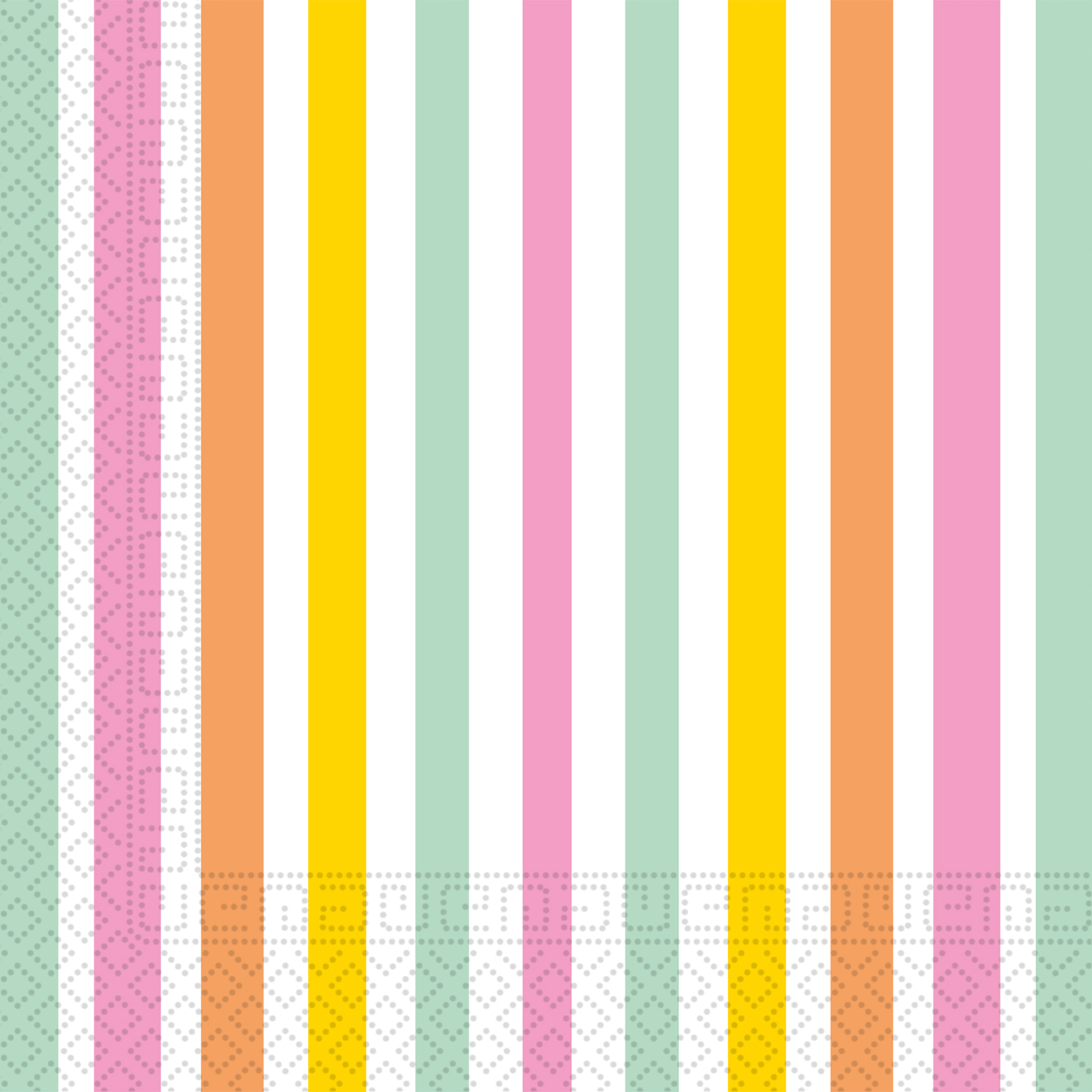 Stribede Servietter Pastel Multi | Karneval Servietter - Temashop