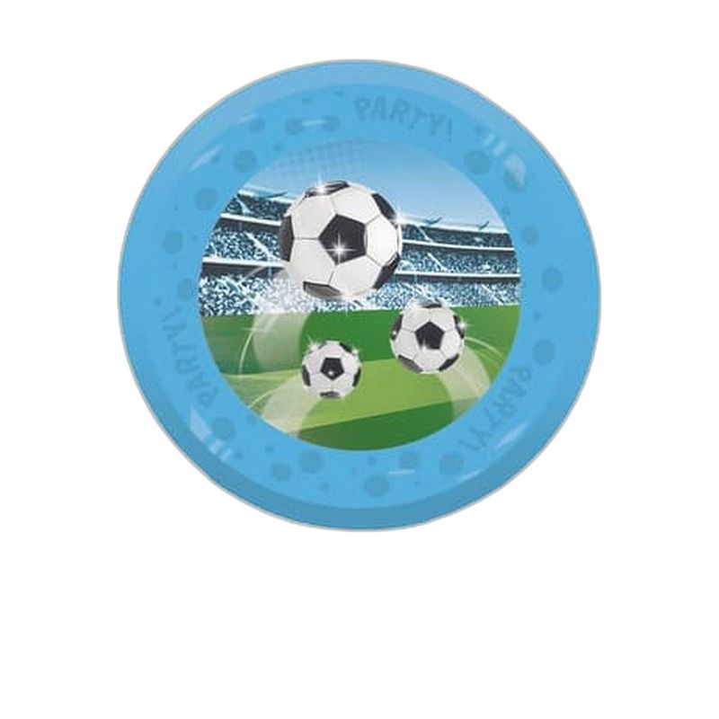 Genanvendelige Fodbold Plasttallerkener - 4 stk (21 cm) | Fodbold Tallerkner - Temashop