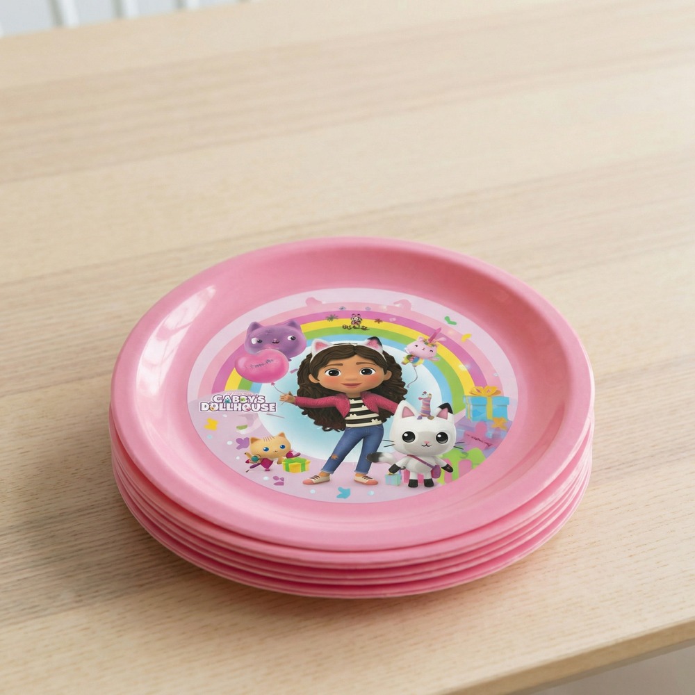 Gabbys Dukkehus Genanvendelige Plasttallerkener - 4 stk (21 cm) | Gabbys Dollhouse Tallerkner - Temashop