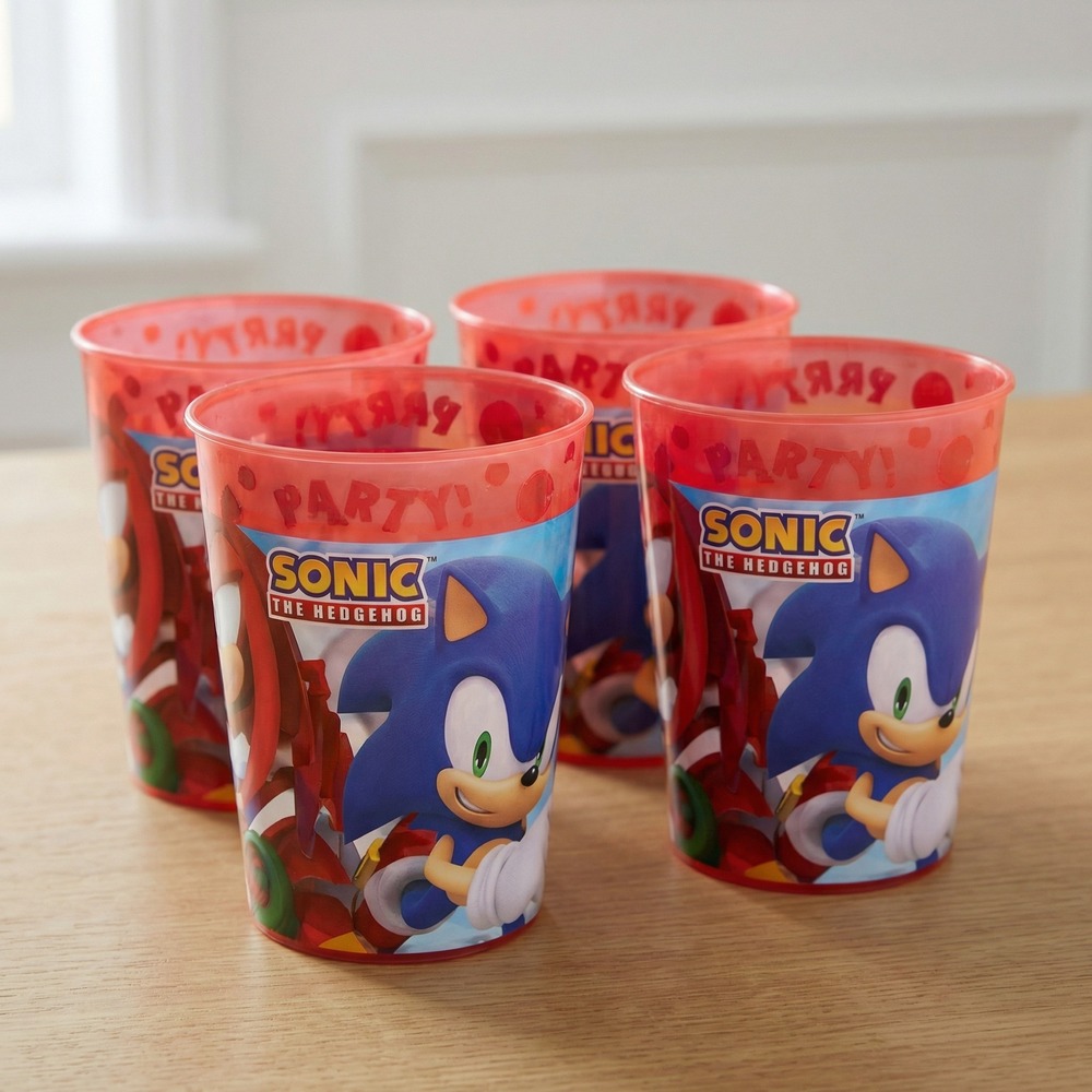 Sonic Genanvendelige Plastkrus - 4 stk (250 ml) | Sonic Krus - Temashop