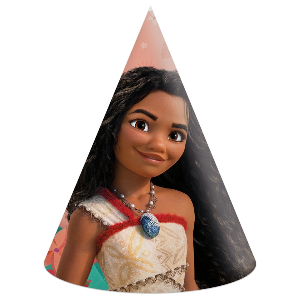 Moana Partyhatte - 6 stk | Vaiana Partyhatte - Temashop