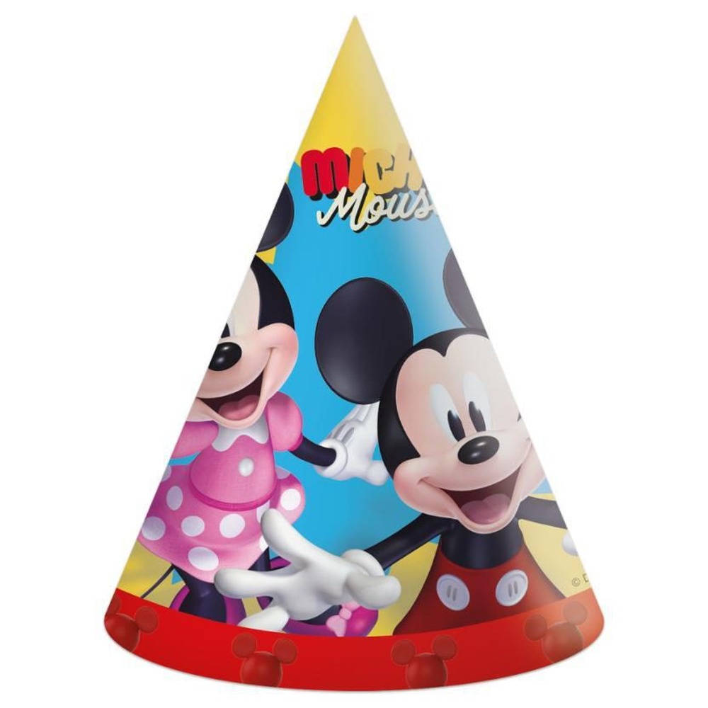 Mickey Mouse Partyhatte - 6 stk | Mickey Mouse Partyhatte - Temashop