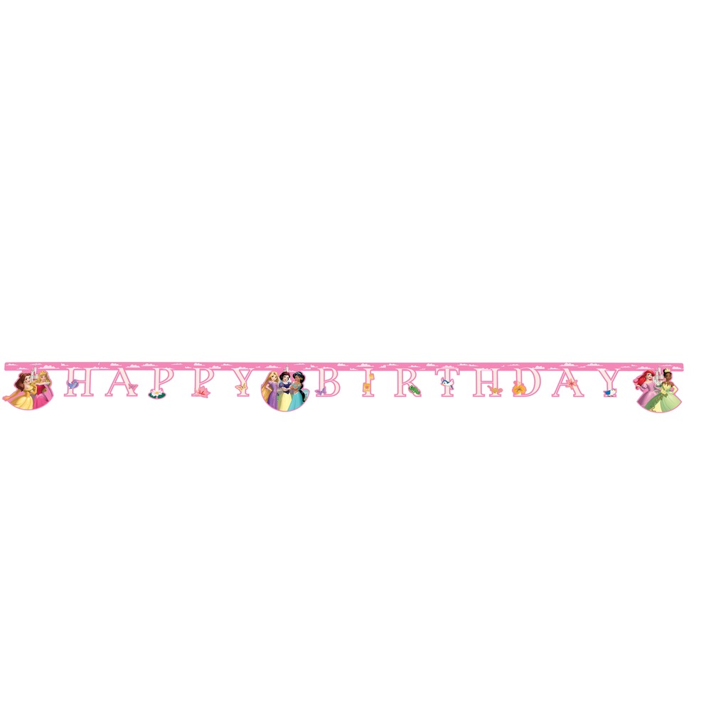 Disney PrincessÂ® Happy Birthday Papirbanner Lyserød