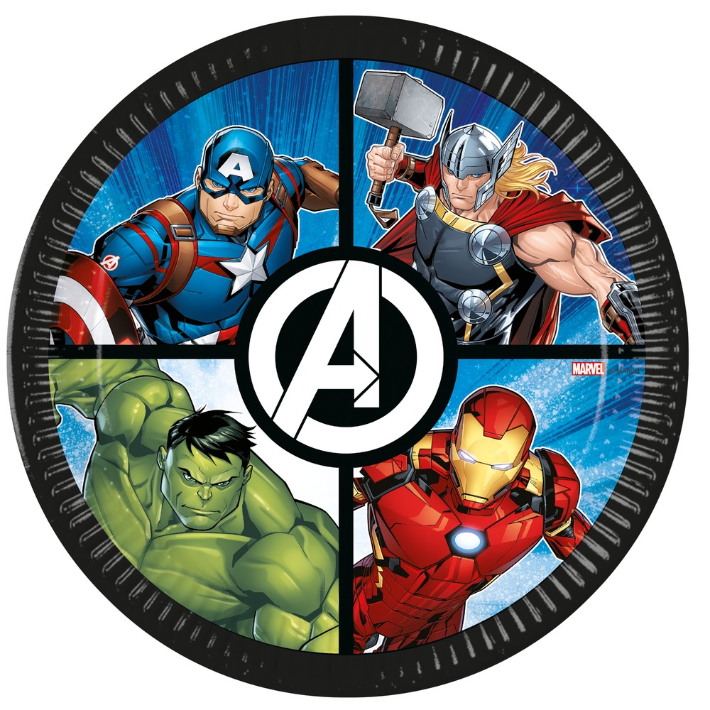 Avengers Paptallerkener - 8 stk (23 cm) | Avengers Tallerkner - Temashop