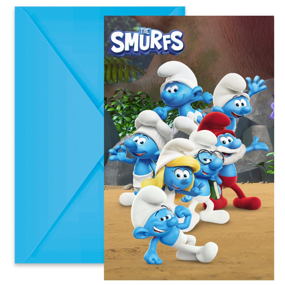 The Smurfs Invitationer - 12 dele | Smølf Invitationer - Temashop
