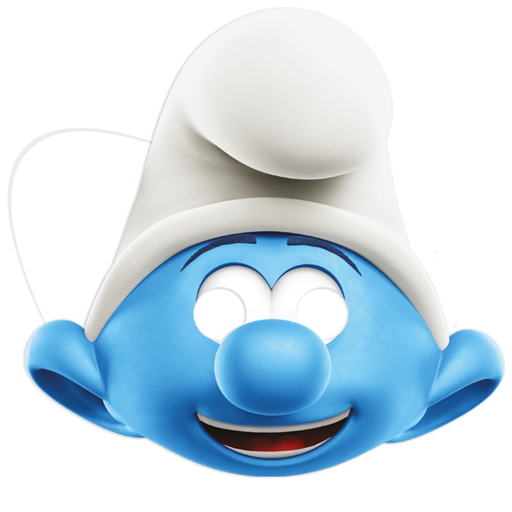The Smurfs Papmasker - 6 stk | Smølf Partymasker - Temashop