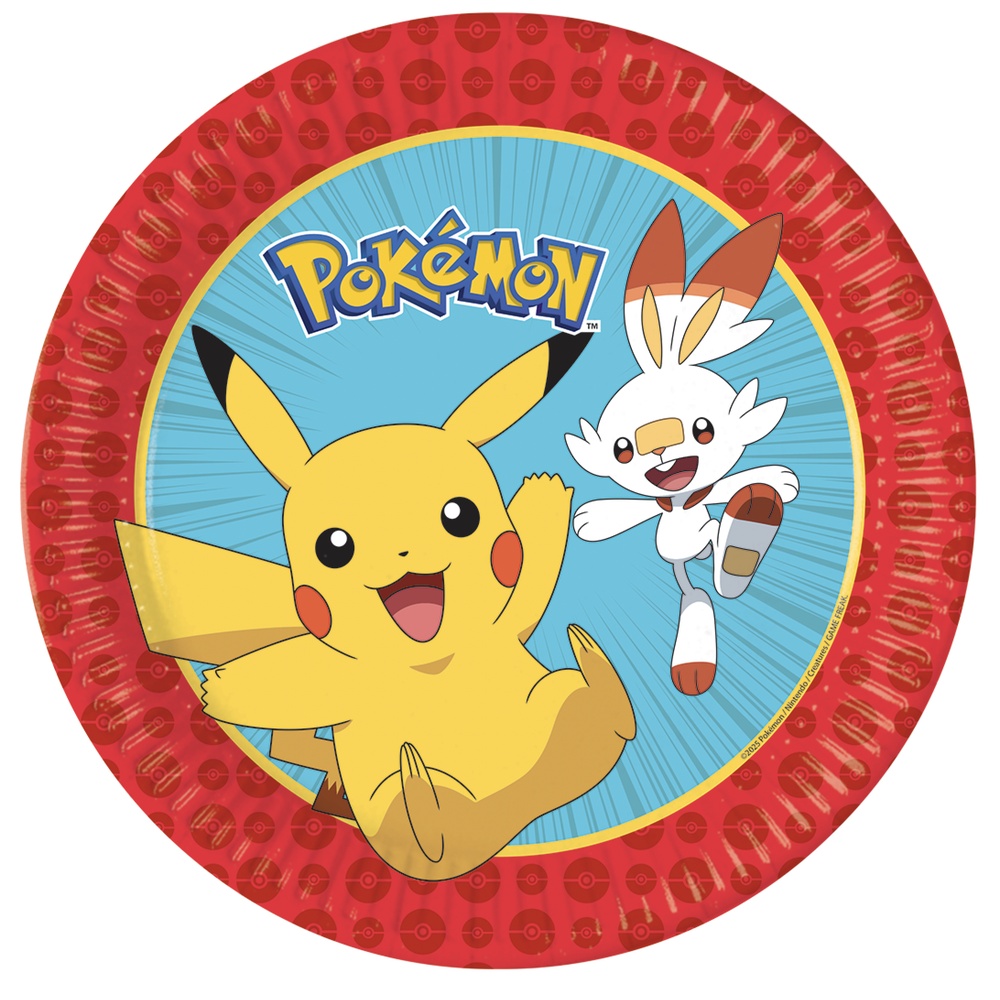 Pokemon Next Generation Paptallerkener - 8 stk | Pokemon Tallerkner - Temashop