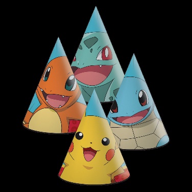 Pokemon Festhatte - 6 stk | Pokemon Partyhatte - Temashop