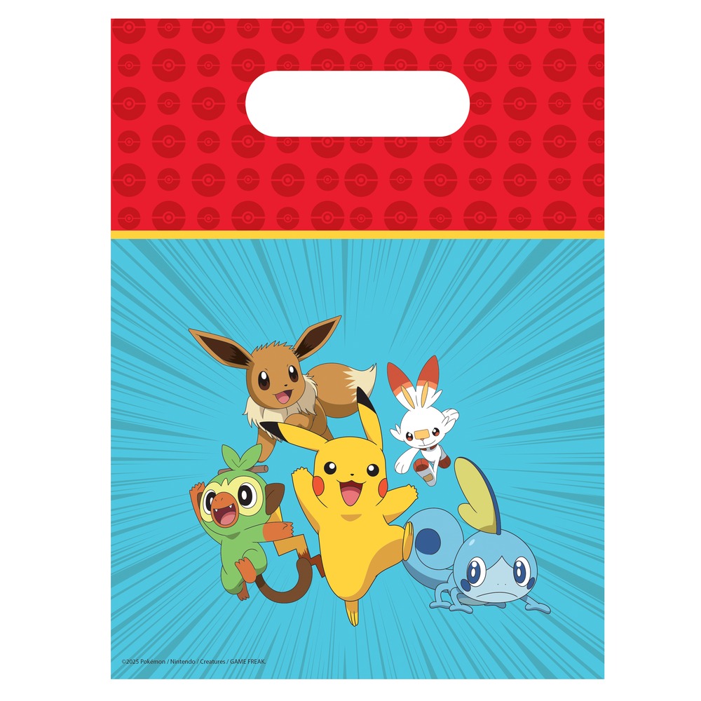 Pokemon Poser Blå - 6 stk | Pokemon Poser / Goodiebags - Temashop