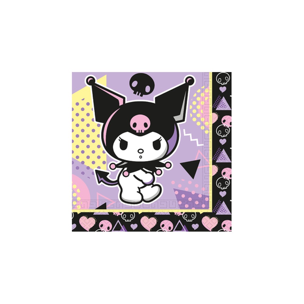 Kuromi Servietter - 20 stk (33 x 33 cm) | Hello Kitty Servietter - Temashop
